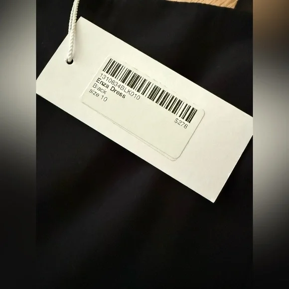 NEW Reformation Organic Cotton Enza Dress Black Shoulder Bows Size 10 - Picture 3 of 9